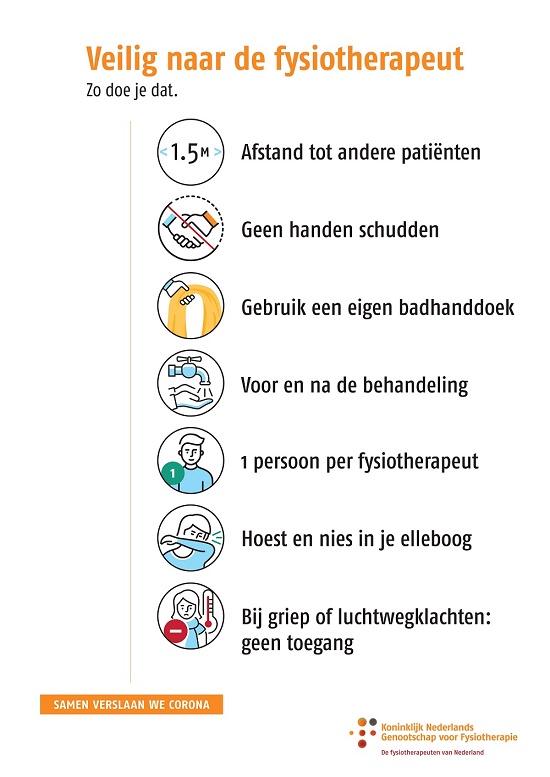 Veilig naar de fysiotherapeut-coronamaatregelen